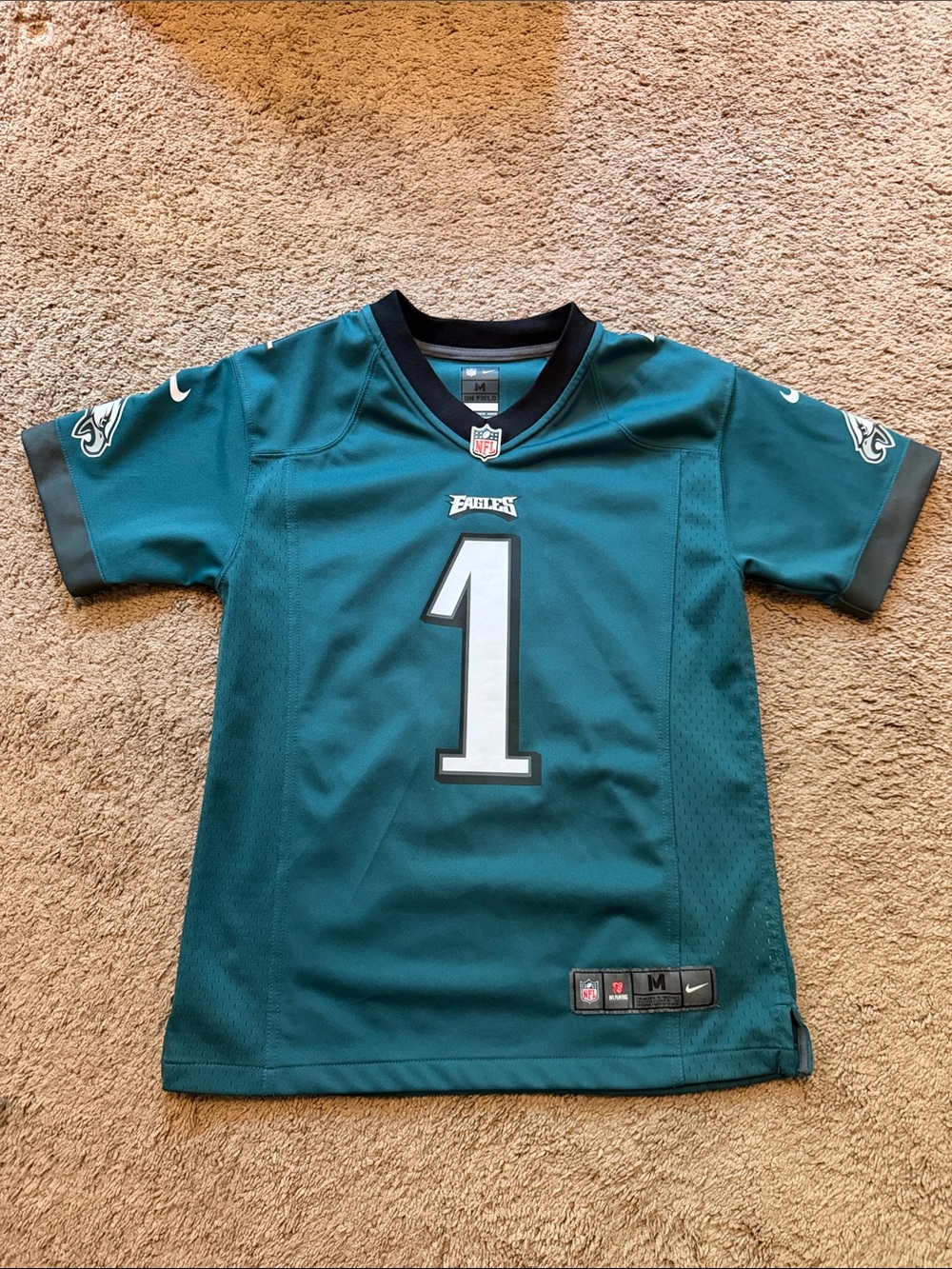 Nike Kids YOUTH NFL Philadelphia Eagles #1 Jalen Hurts Football Jersey